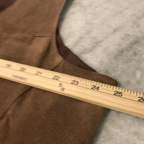 John L. Blair Personal Choice Vest Mens 2XL Brown Suede Leather Snap Southwest - Picture 7 of 9